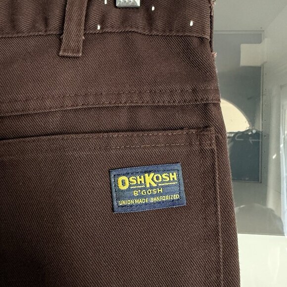 Vtg 70’s Oshkosh B Gosh Work Pants Jeans Bootcut Flare USA Union Made Brown - Picture 6 of 8
